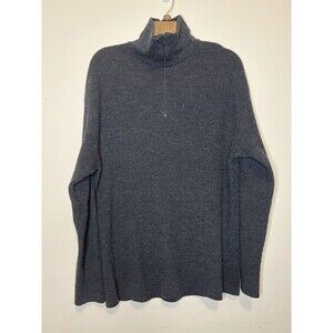 Malagrida Men's 2XL Made in Italy Virgin Wool Blend‎ 1/4 Zip Charcoal Sweater